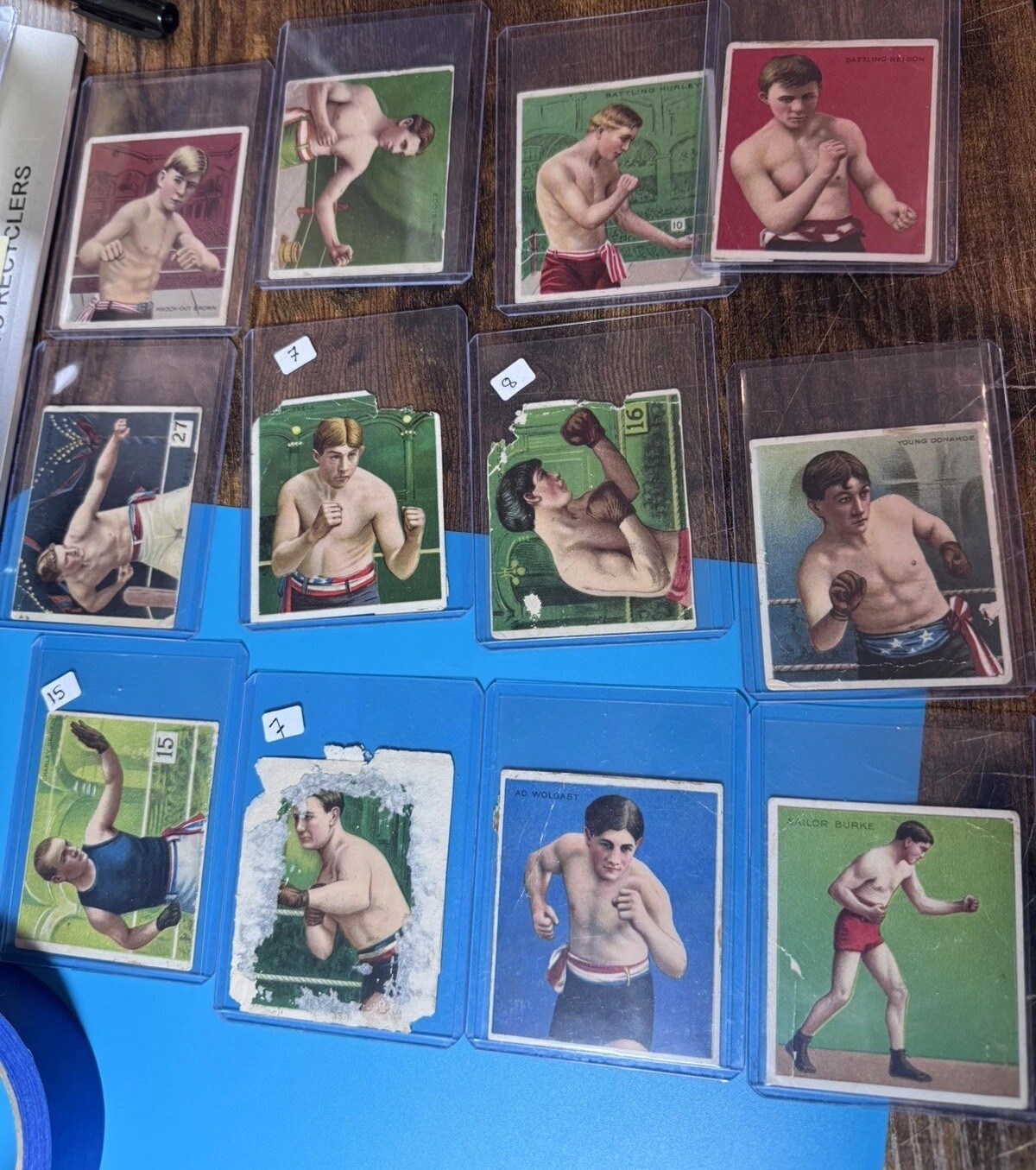 Lot Of 12 x 1910’s Mecca & Hassan T218 Boxing Cards