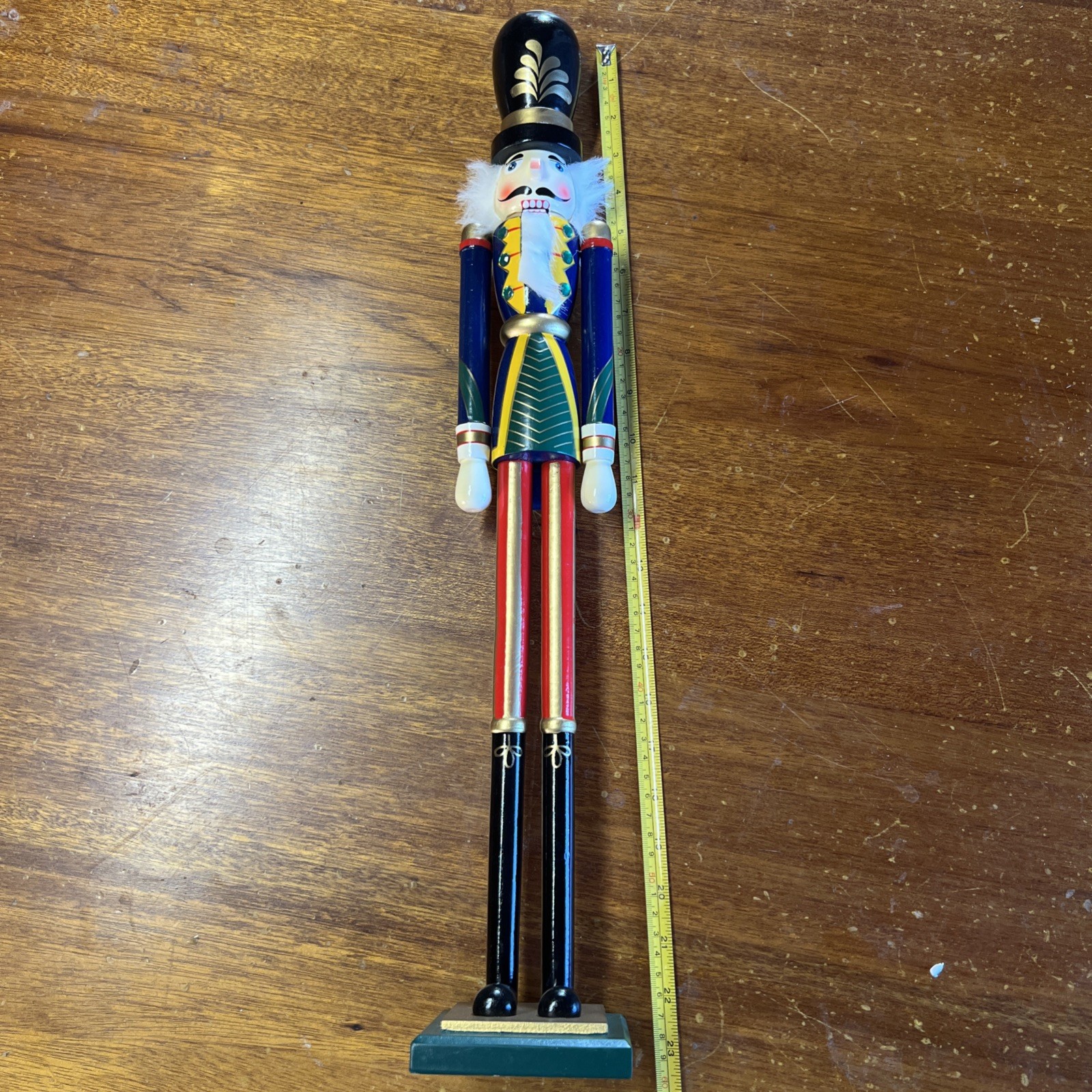 Large Vintage Jeweled Toy Soldier Christmas Nutcracker Candlestick  22.5 \