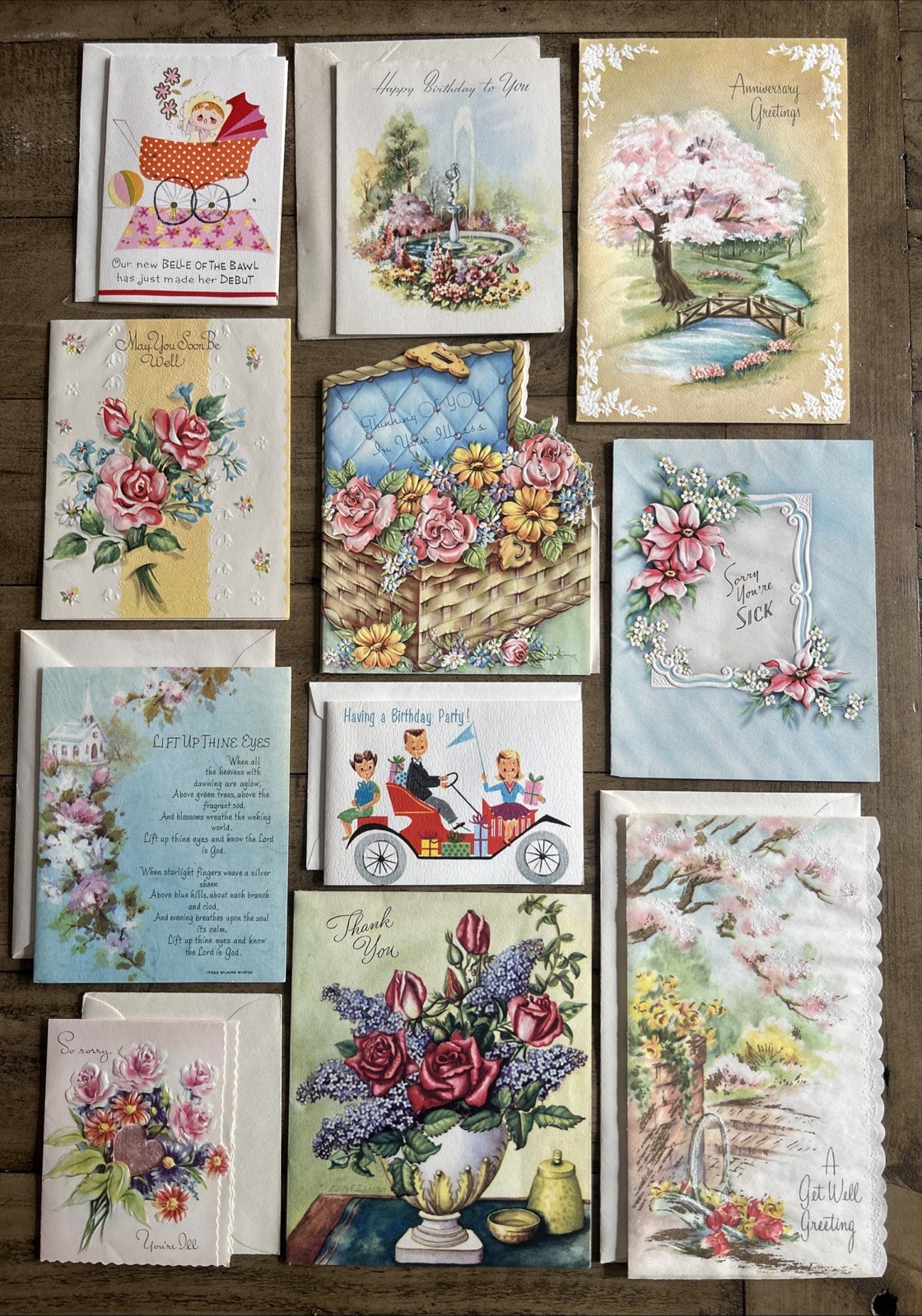 Lot of 11 Vintage Greeting Cards