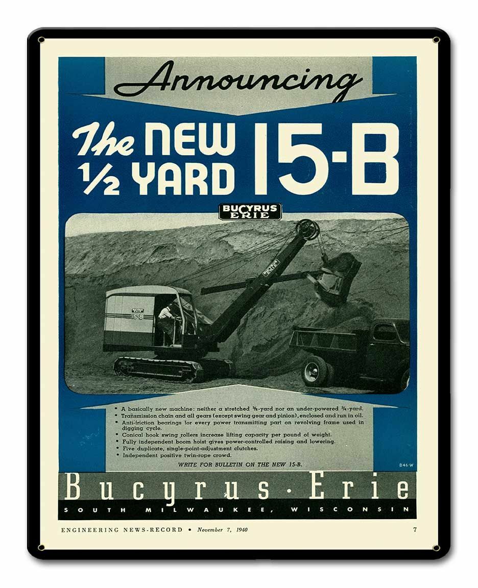BUCYRUS ERIE 15-B CRANE BUCKET LOADER 15\