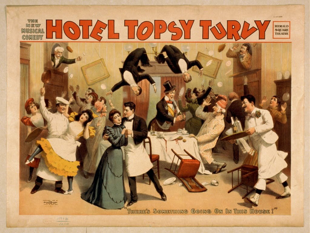 Photo:Hotel Topsy Turvy Musical Comedy 1899 Herald Square Theatre Poster