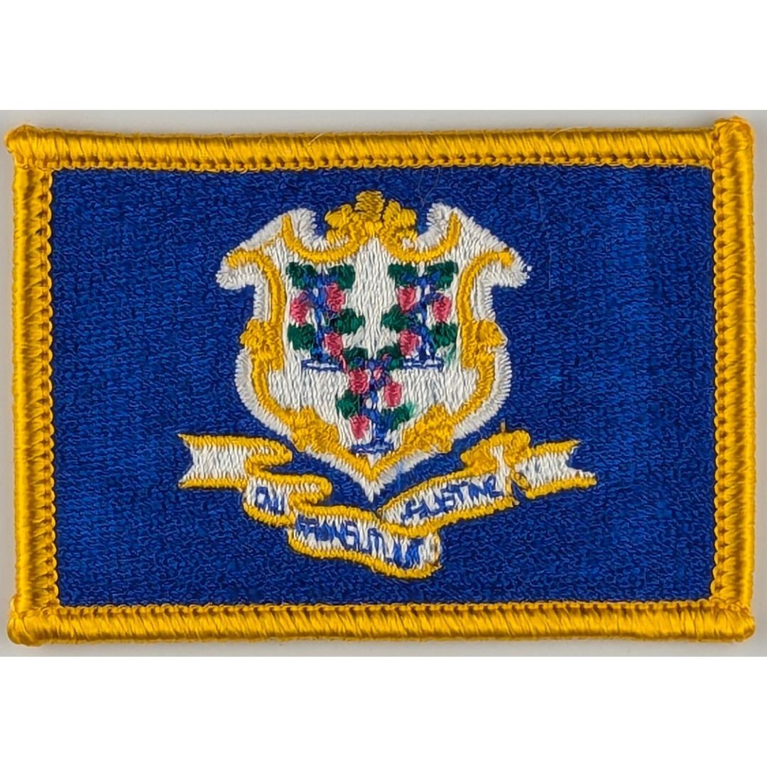 Connecticut State Flag Patch - Sew-On - Gold Border