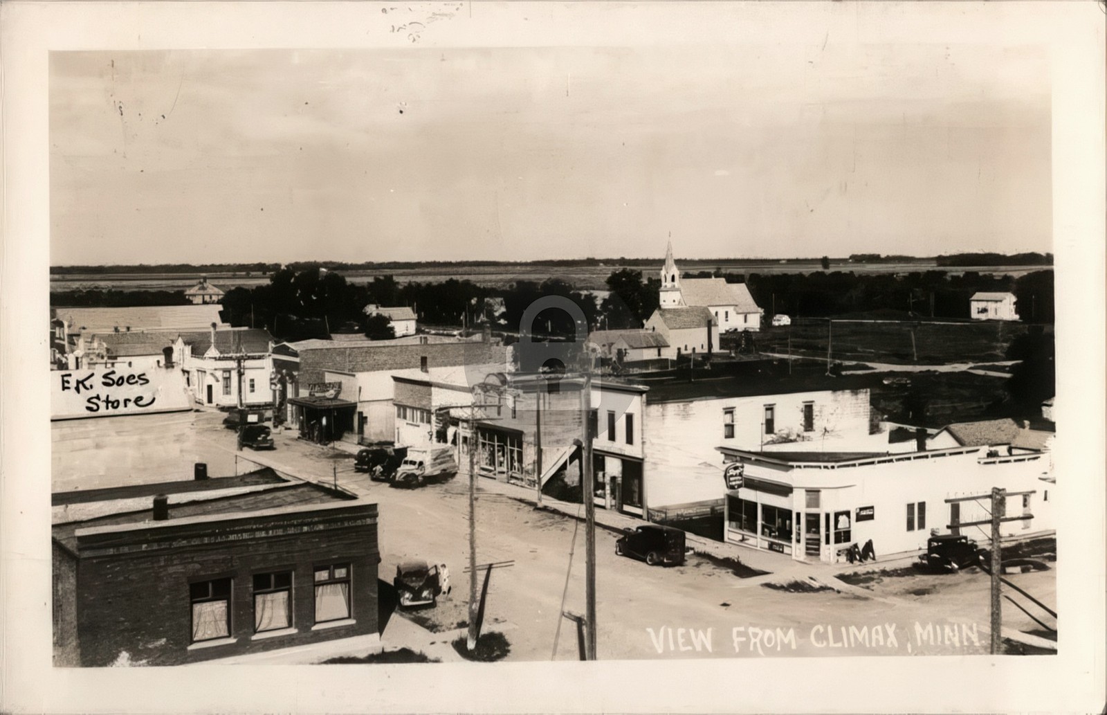 View fr Climax MN Ninnesota Polk County RPPC Photo Postcard COPY