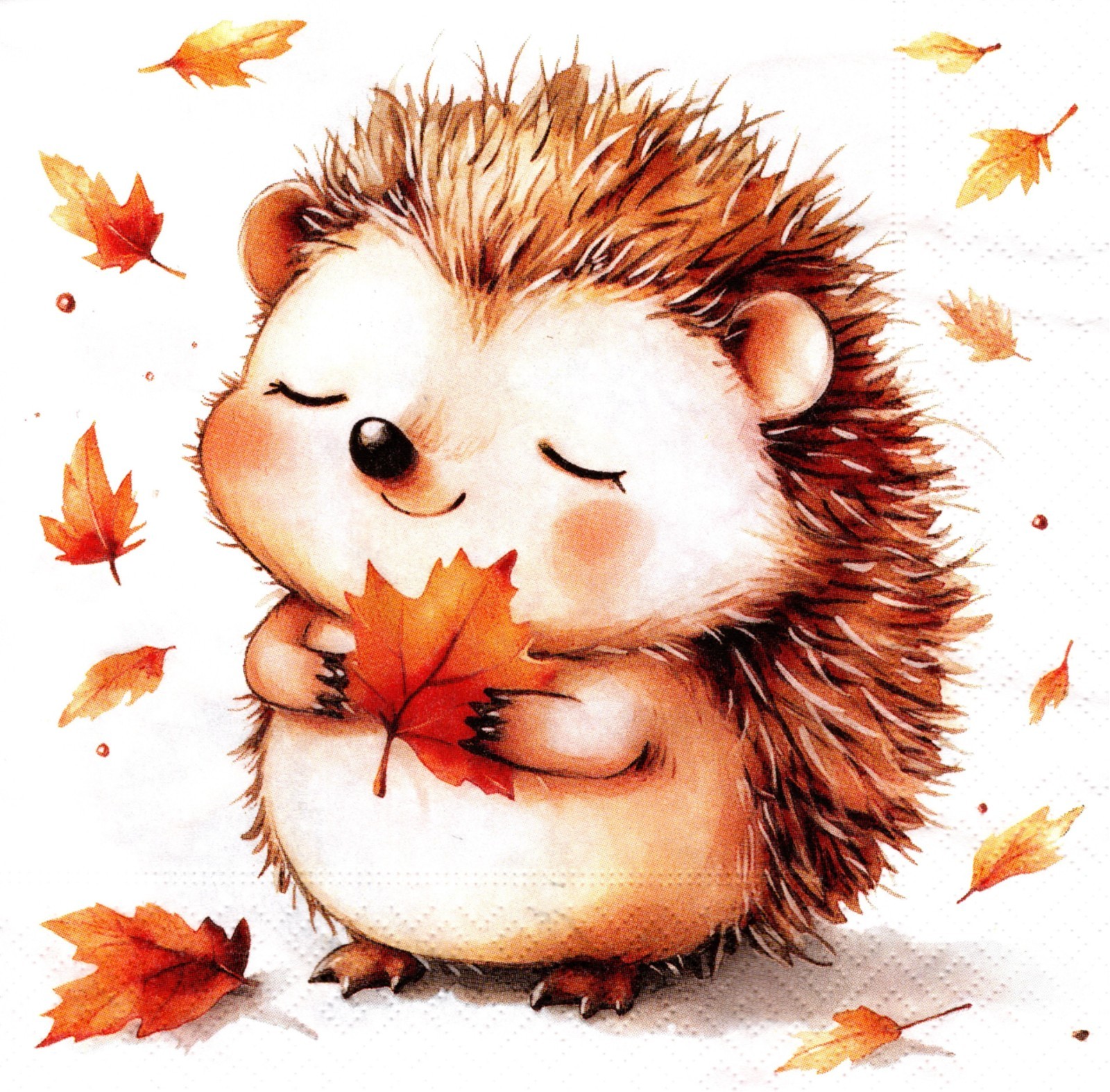 (2) Two Paper Lunch Napkins for Decoupage/Mixed Media - Lovely Autumn Animals