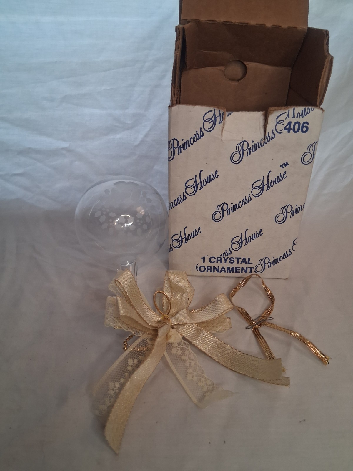 vintage Princess House Handblown Crystal Christmas Ornament (Model #406)