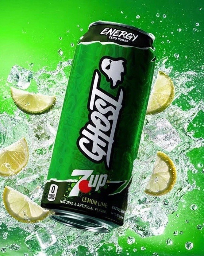 Ghost Energy Drink 7UP Lemon Lime Flavored Limited Edition Flavor