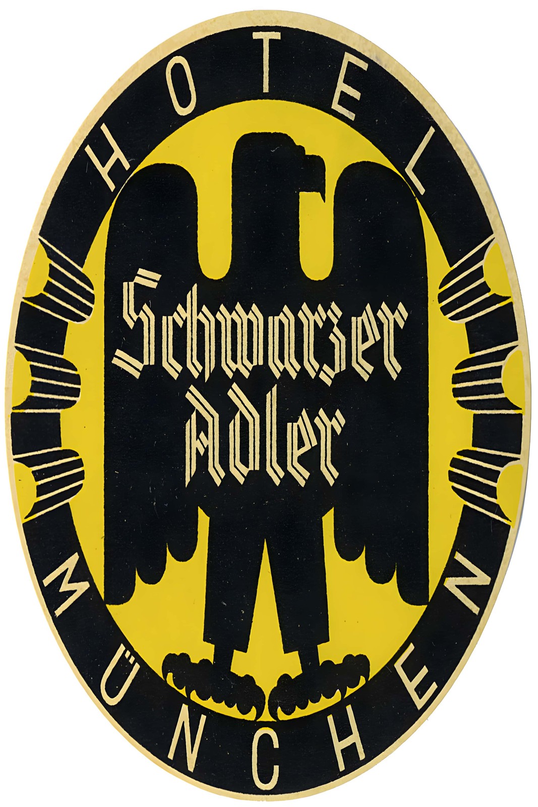 Vintage Munich 🇩🇪 Hotel Schwarzer Adler Poster - 1920s Design - 24x36” -