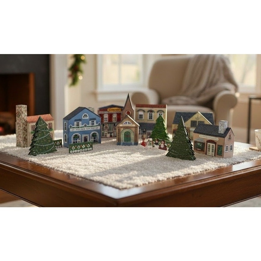 Noblesville Indiana Collection 23 Pc Wooden Town Square Village Buildings Lot