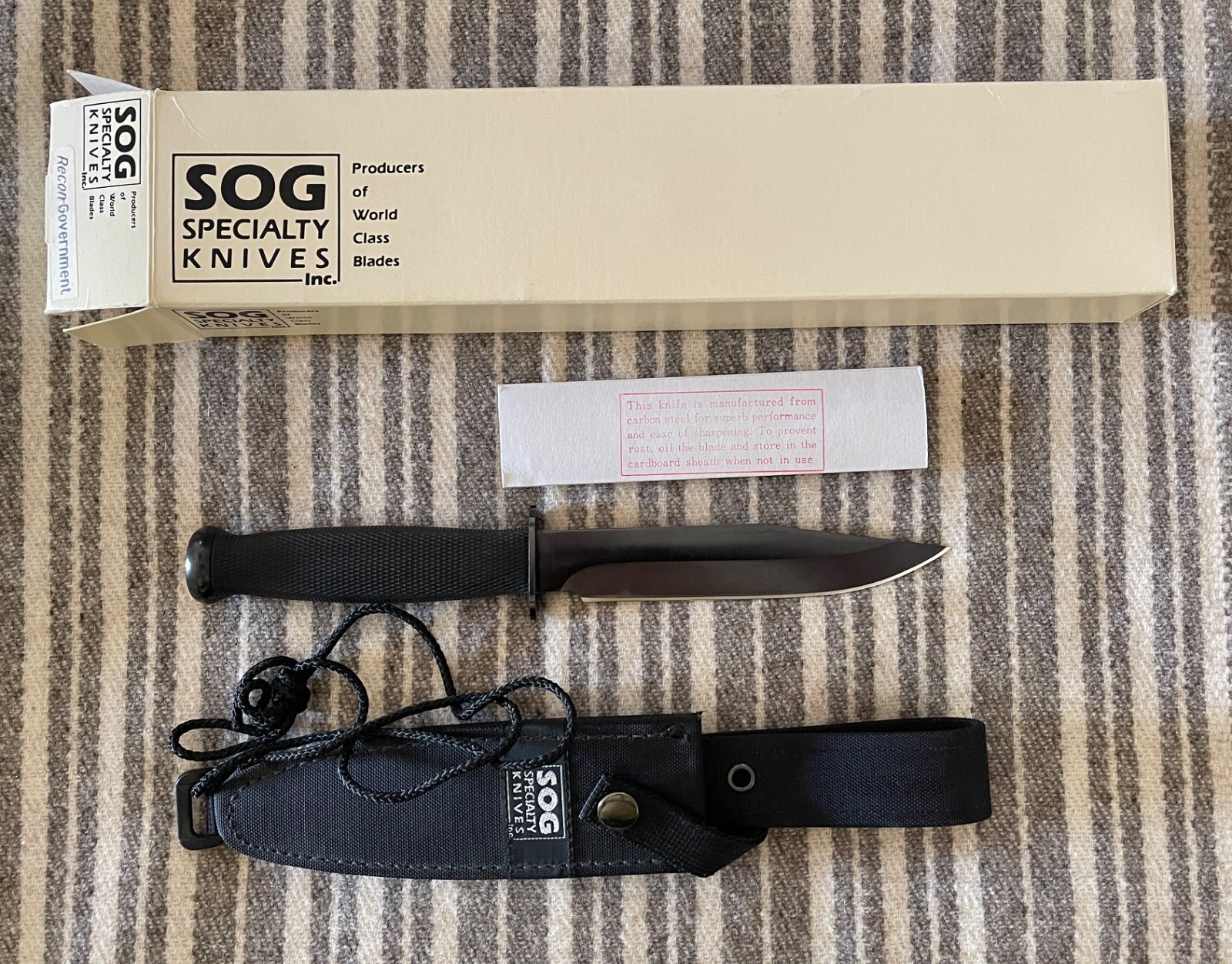 Early Vintage SOG Recon Government S21 Fixed Blade  Made In Seki Japan