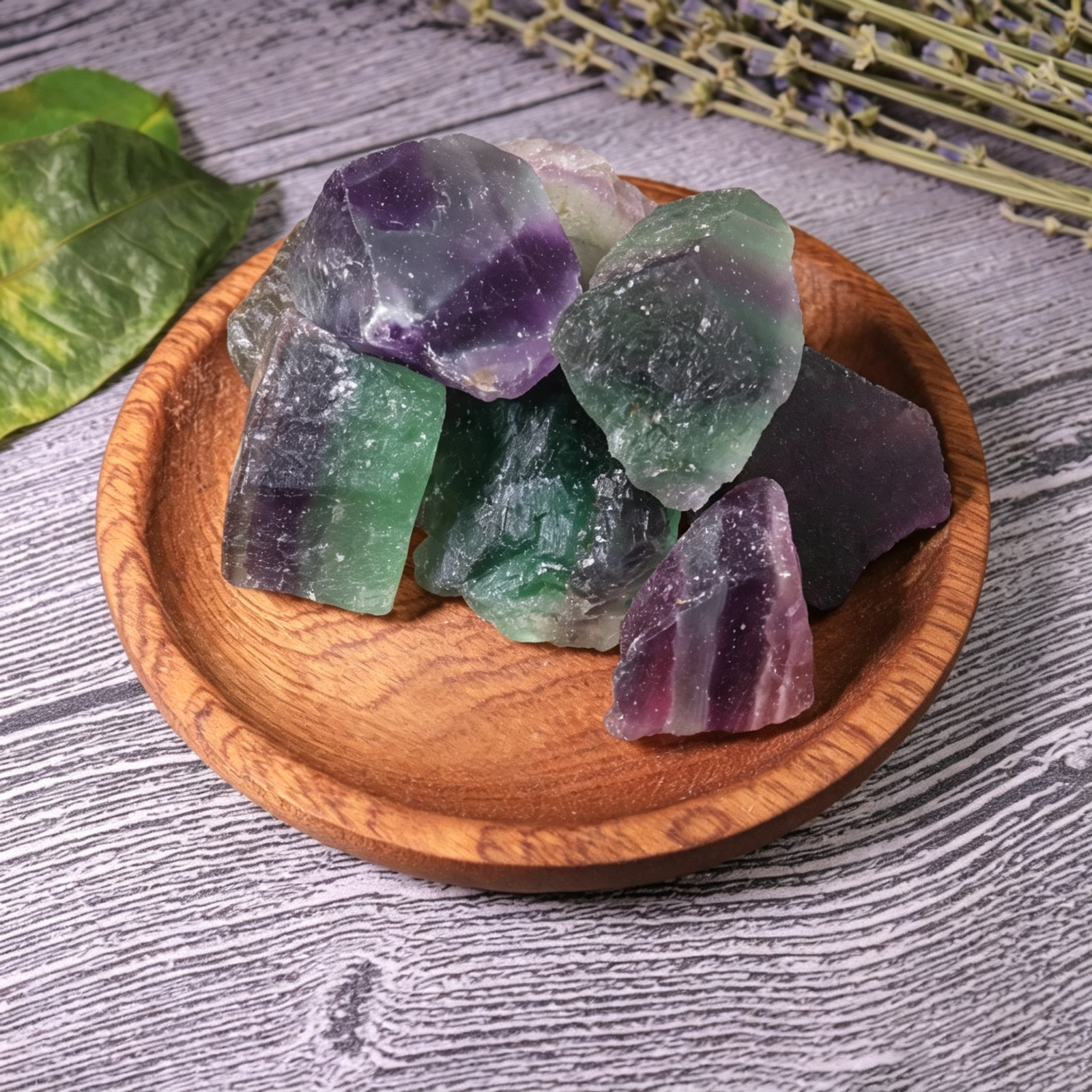2PC Raw Rainbow Fluorite Rough Stone Multicolor Healing Crystal Specimen  Decor
