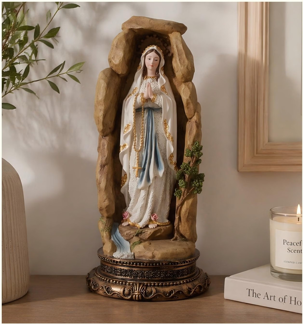 12.5 Inch Our Lady of Lourdes Statue with Rosary, Virgin Mary Grotto Statue |... 12.5 Inch Our Lady of Lourdes Statue with Rosary, Virgin Mary Grotto Statue |...