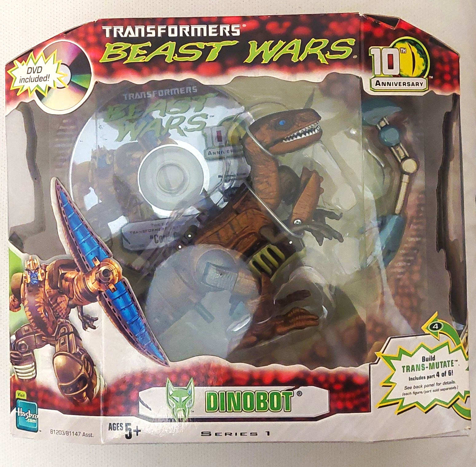 Hasbro Transformers Beast Wars Series 1 Dinobot Figure w/ DVD Included 2005