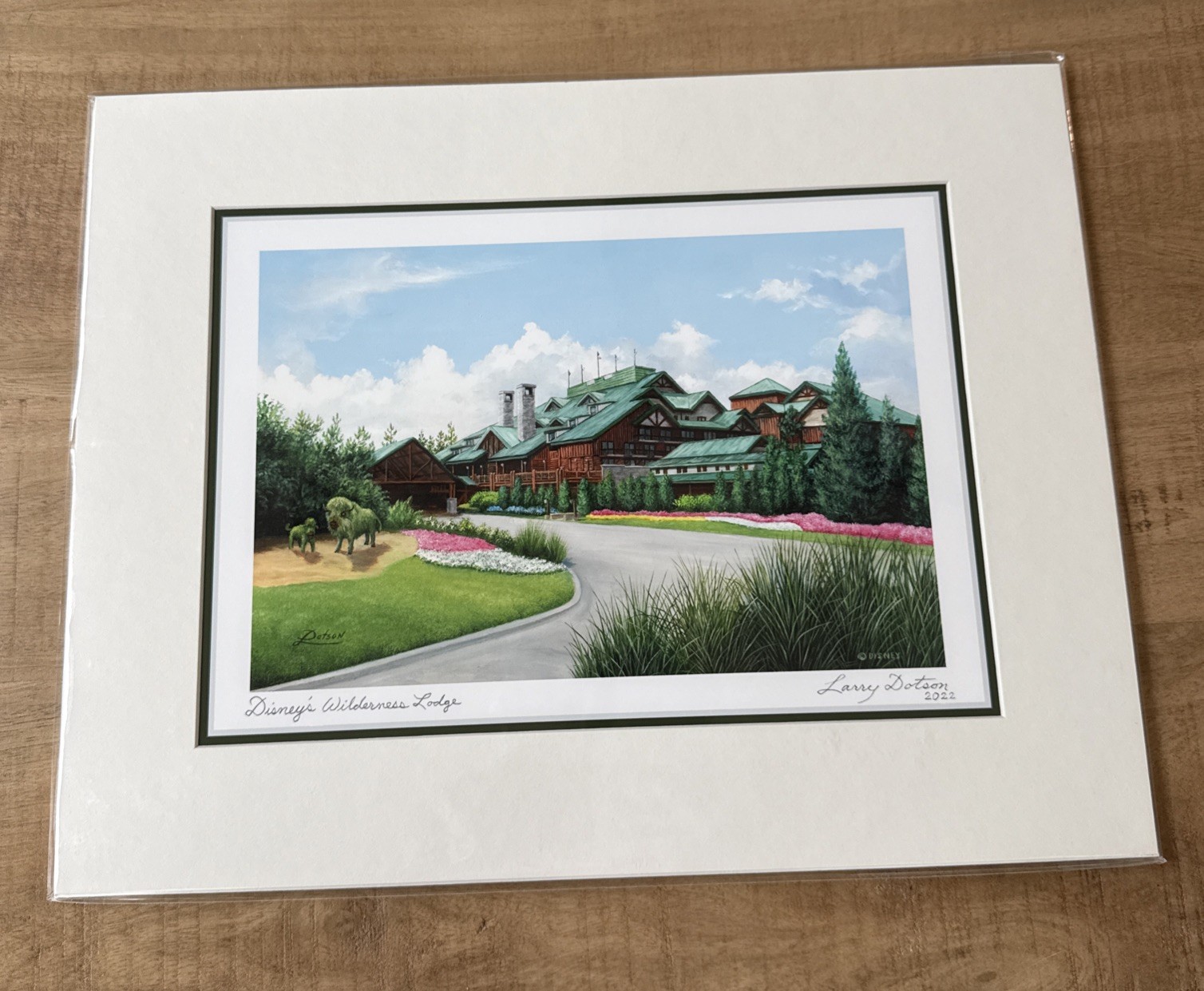Disney Park Larry Dotson Wilderness Lodge Resort Vacation Memories Print 14x11