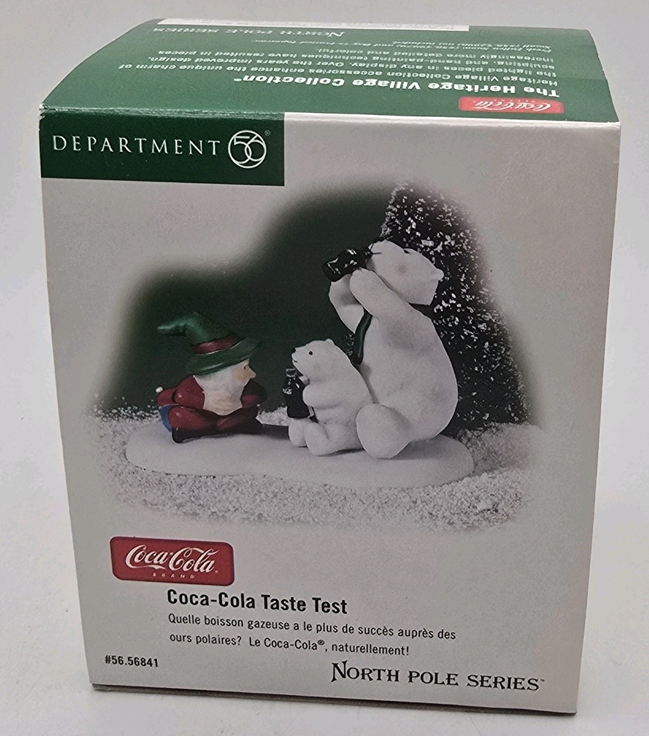 Vtg Dept 56 Coca Cola Taste Test Figurine Elf Polar Bears North Pole Series Box 