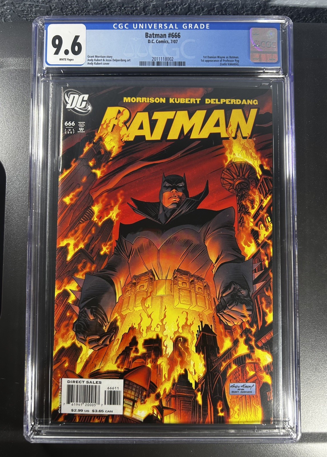 BATMAN #666 CGC 9.6 WP V1 DC 2007 1ST DAMIAN WAYNE AS BATMAN 1ST PROFESSOR PYG