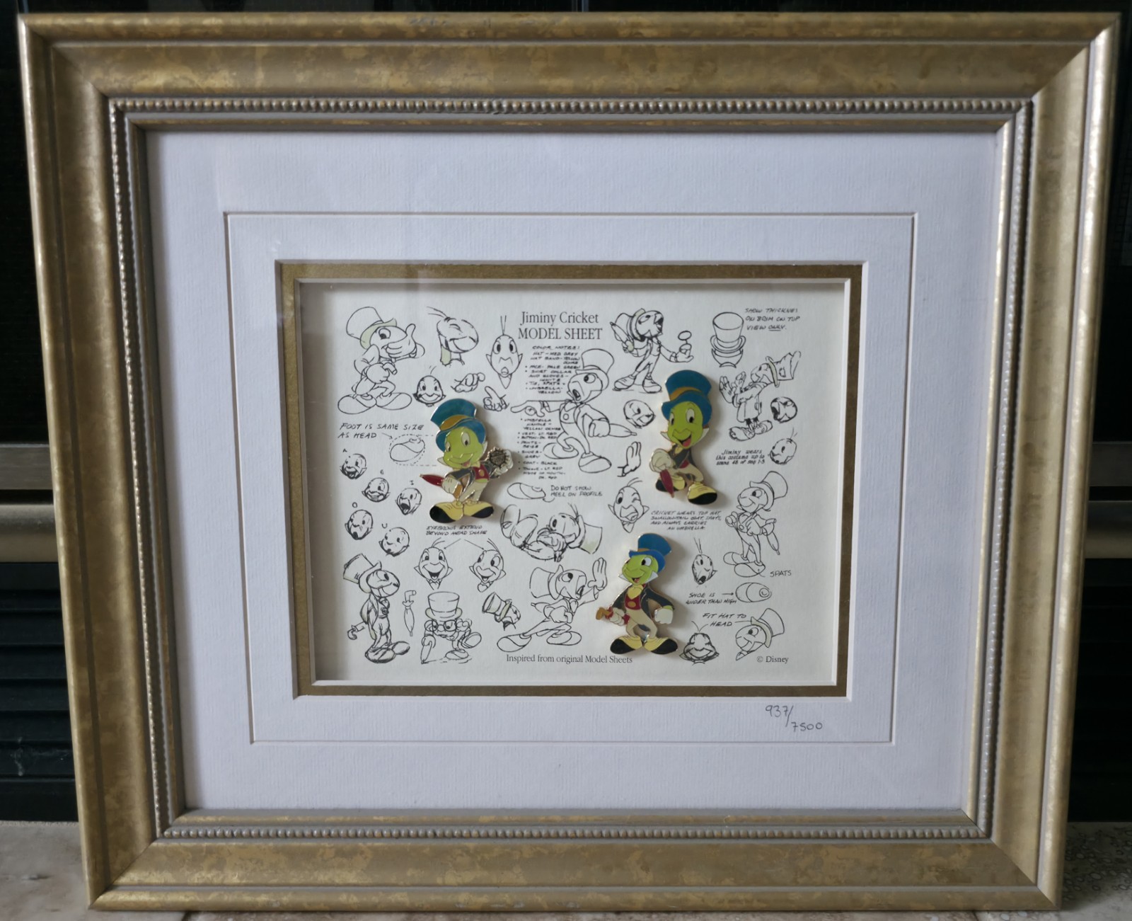 Disney Jiminy Cricket Model Sheet 937/7500