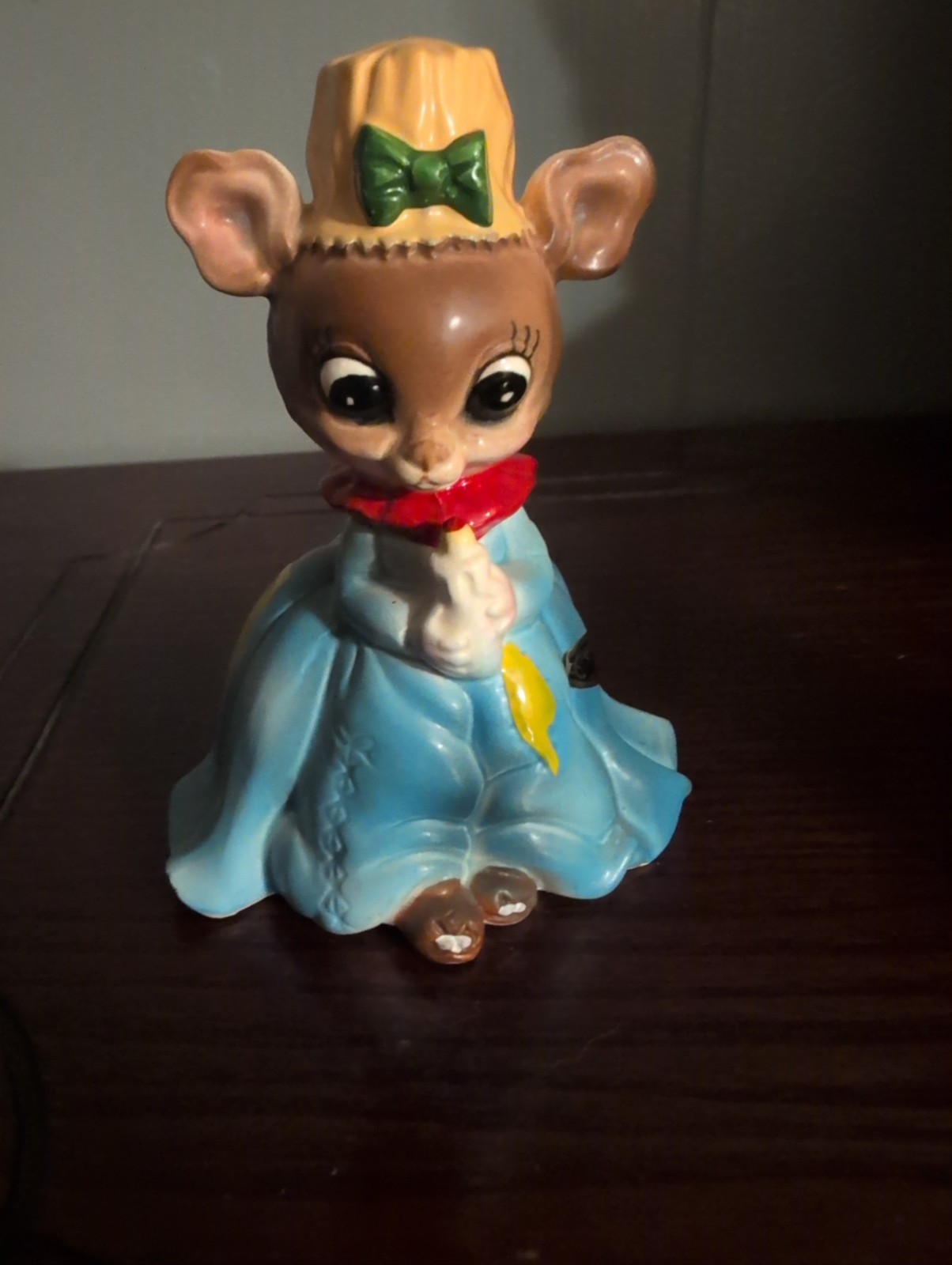 Vintage Josef Originals Mouse Village Figurine Nightgown Candle Anthropomorphic