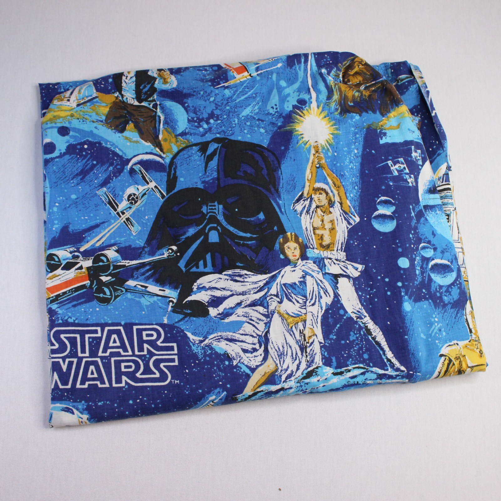 Vintage 1977 Star Wars Space Fantasy Bibb Twin Fitted Bed Sheet