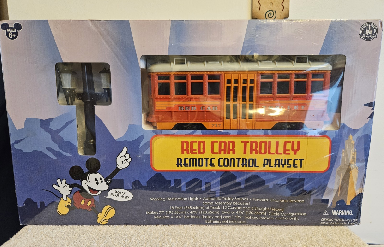 NIB Disney California,  Red Car Trolley Remote Control R/C Train Set