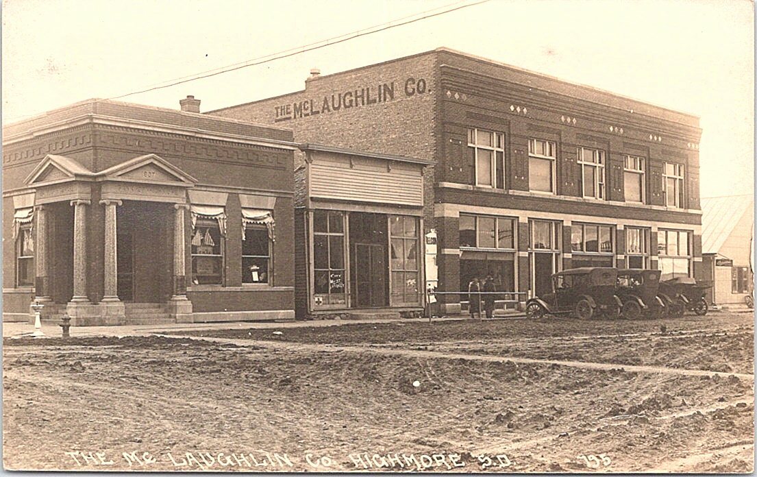 RPPC Highmore South Dakota Street View The McLaughlin Co. Store early 1900s
