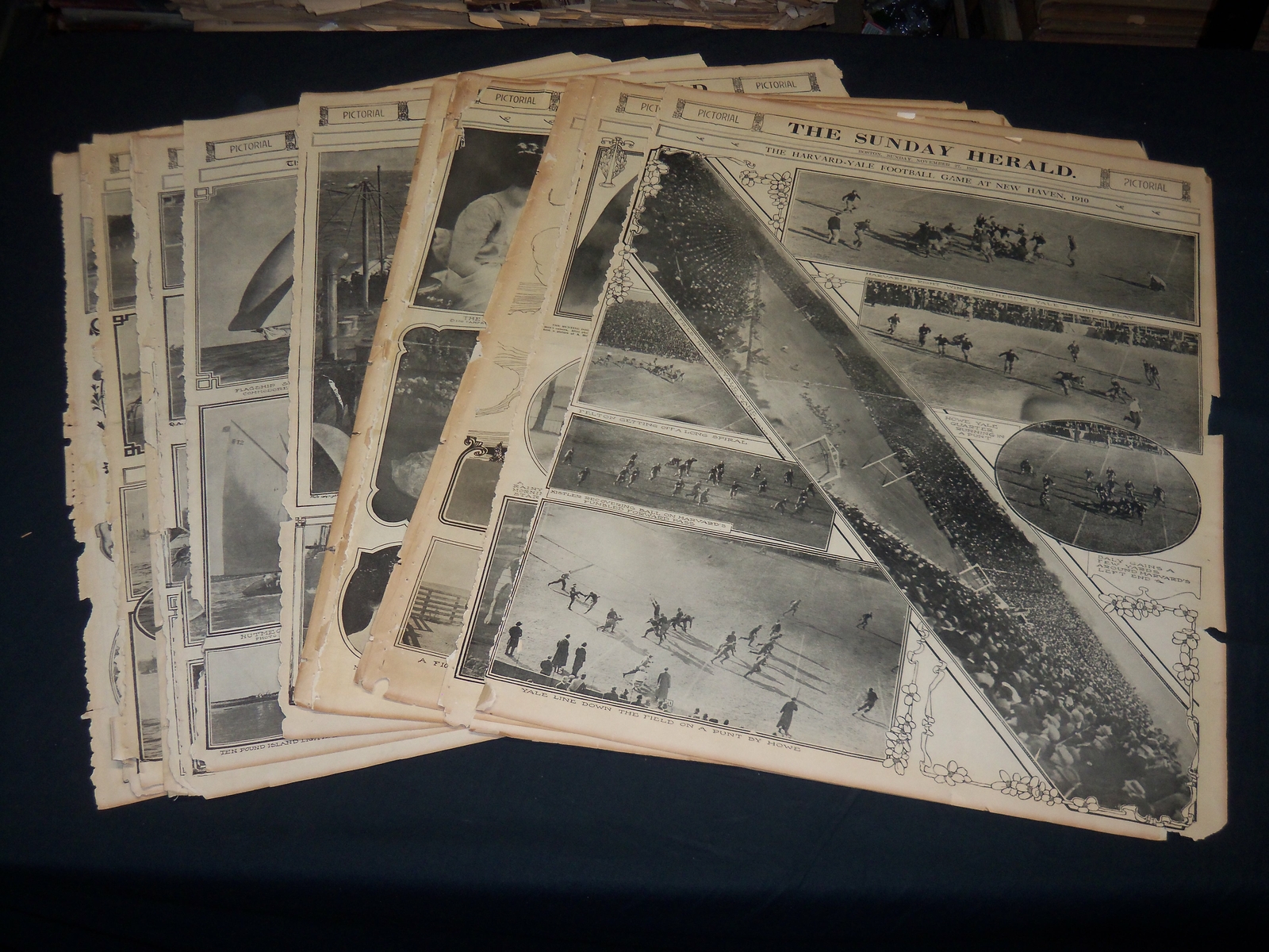 1910-1911 THE BOSTON HERALD SUNDAY PICTORIAL SECTIONS LOT OF 15 - UP 85