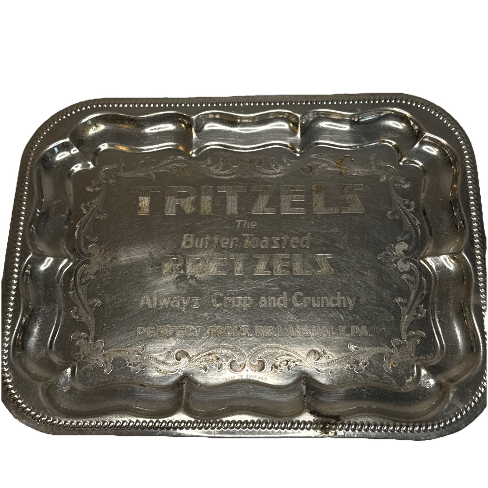 Rare 1930 Vintage Tritzels the Butter Toasted Pretzels Platter