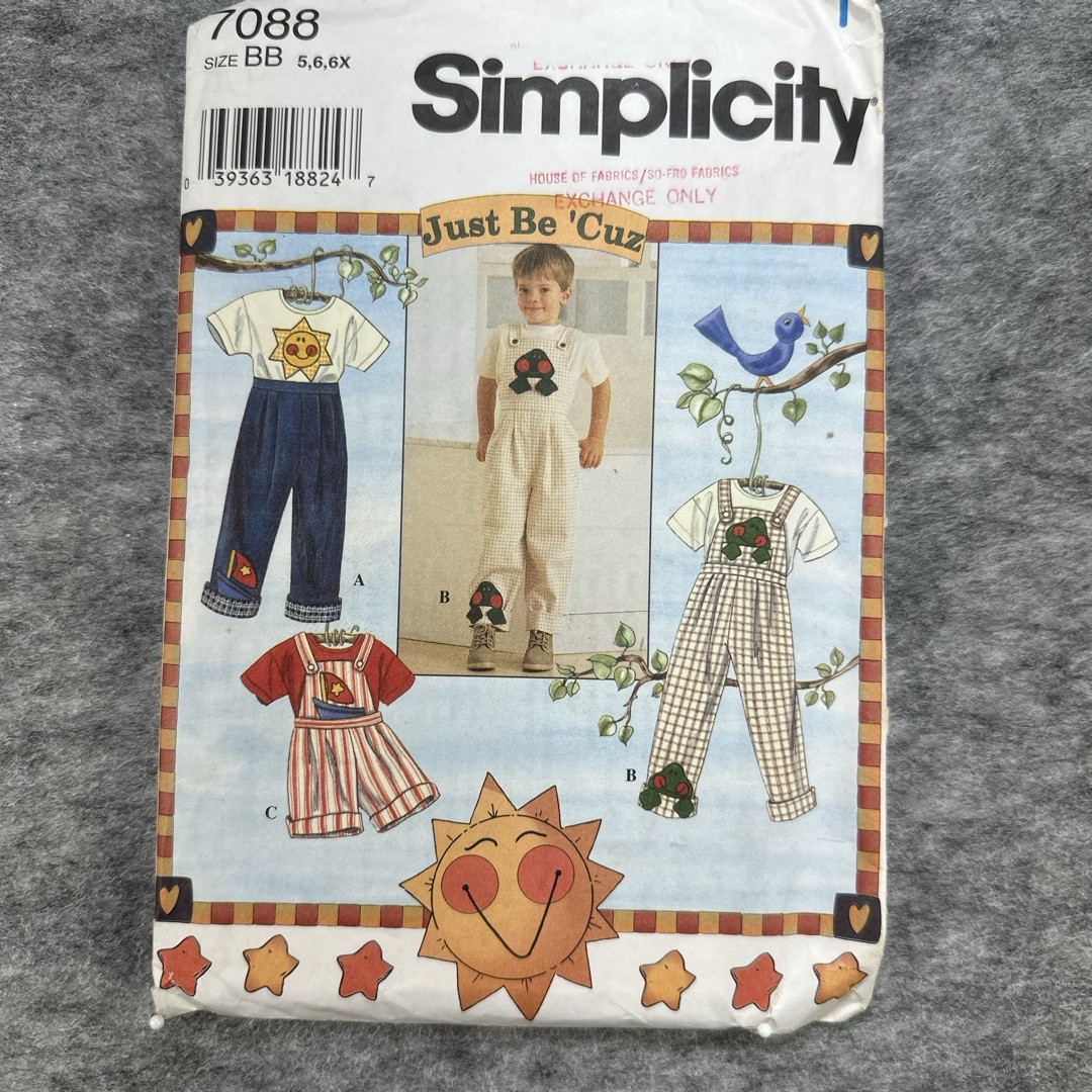NEW Simplicity Sewing Pattern Childrens Size BB 5 6 6X Vintage Uncut Crafts