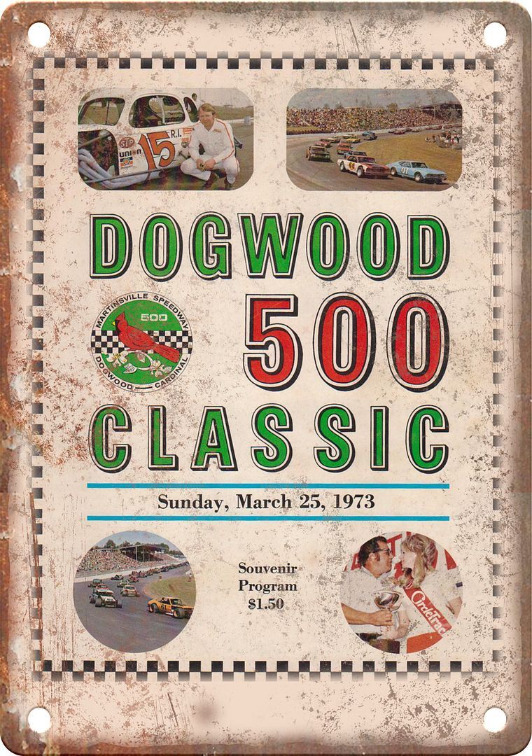 Dogwood 500 Classic Racing Program Reproduction Metal Sign A1049