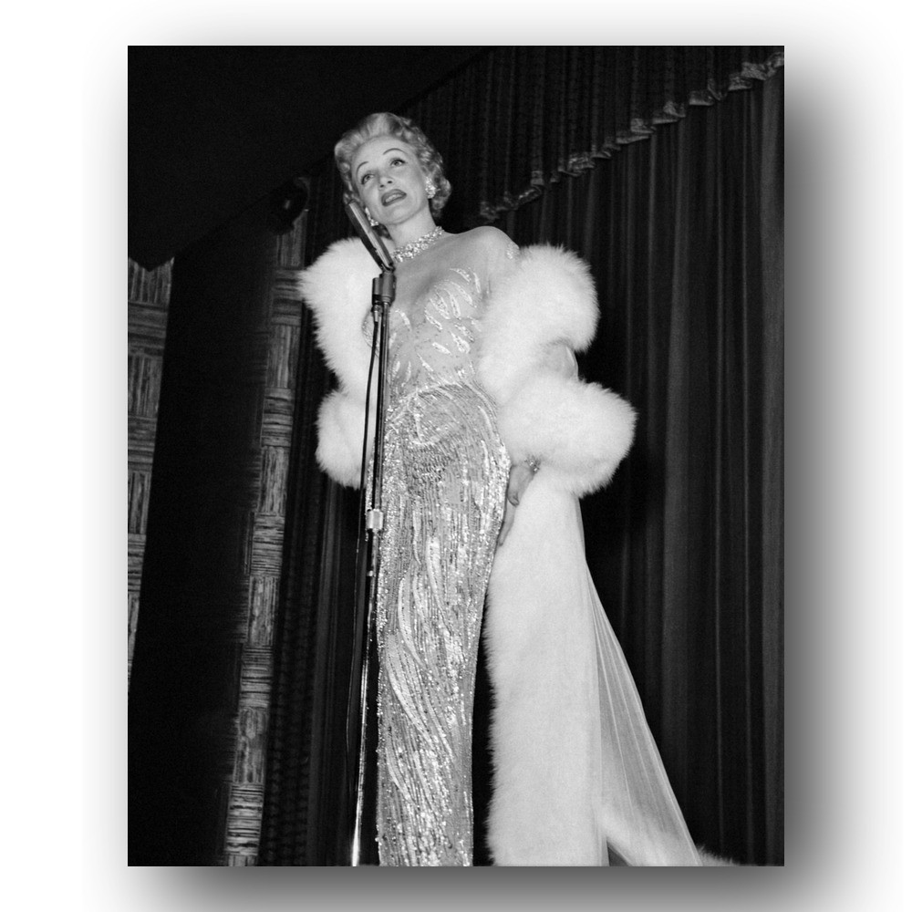 Marlene Dietrich Photo 8x10 Concert 1950s Live Performance Portrait