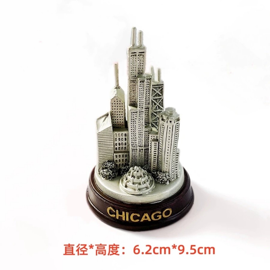 Chicago City Willis Tower USA Tabletop Decor Figurine Travel Home Office Decor