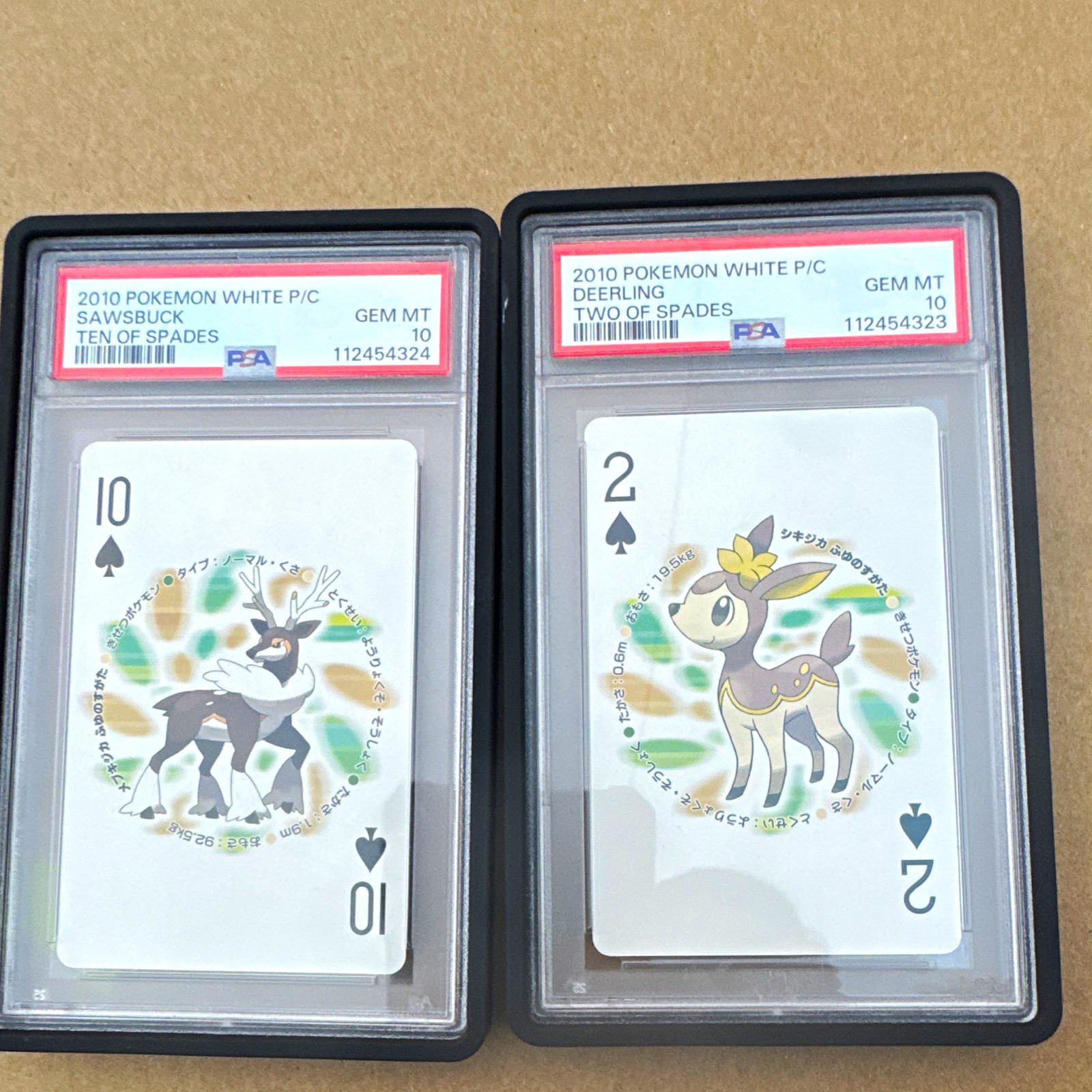 PSA 10 2010 Pokemon White P/C Japanese 2-Card Lot Deerling & Sawsbuck Spades