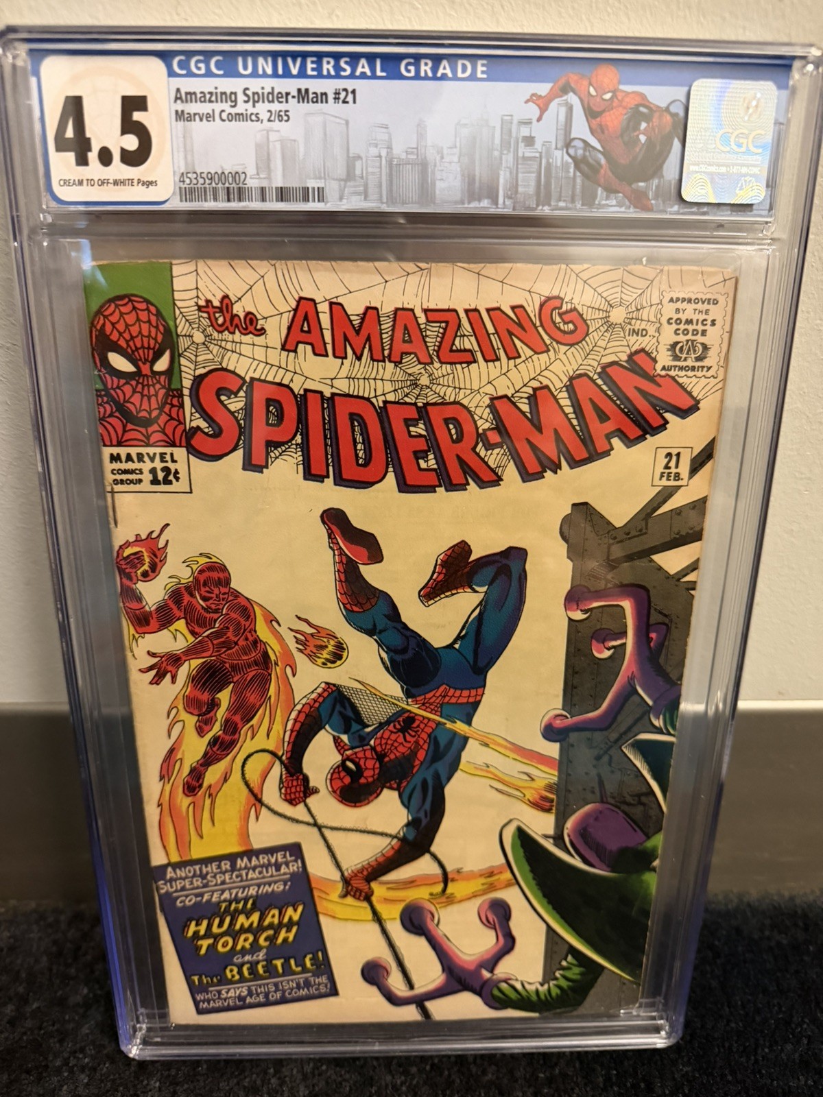 The Amazing Spider-Man #21 1965 Human Torch Beetle 2nd App Beetle Ditko Lee