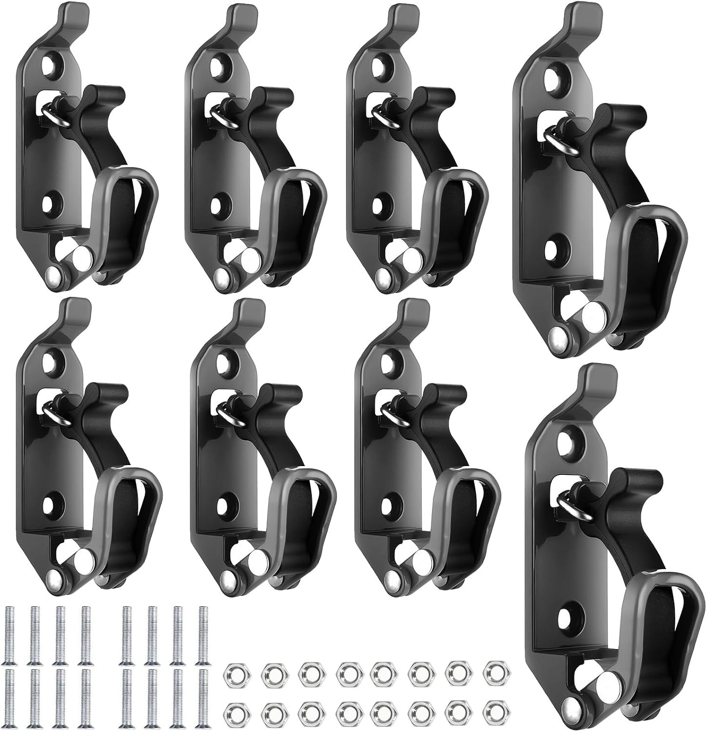 8Pcs Shovel Mount for Roof Rack, Metal Rubber Clamp Mounting Brackets