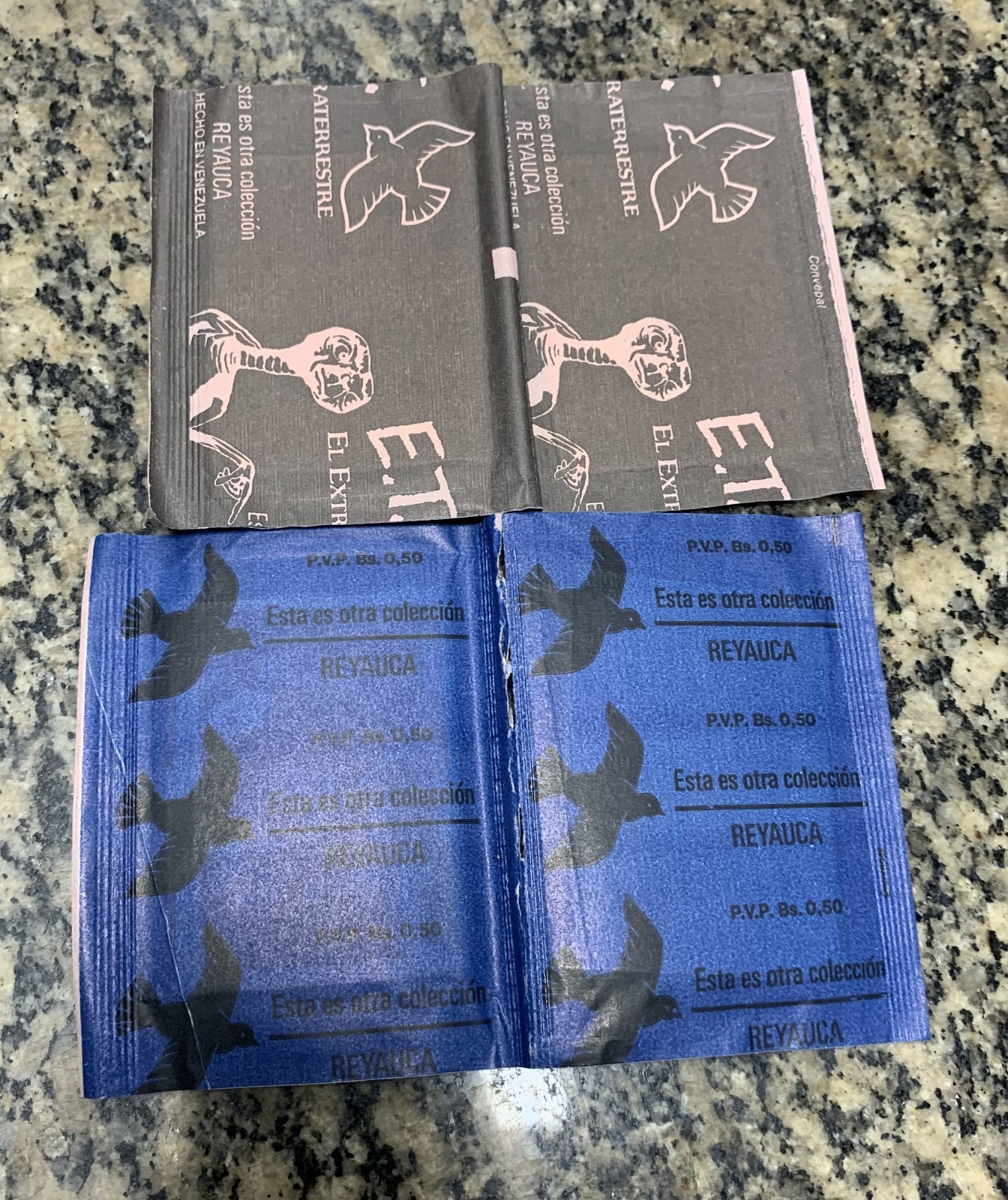 1980s REYAUCA E.T. THE EXTRA-TERRESTRIAL SEALED VINTAGE STICKER VENEZUELA 2-PACK