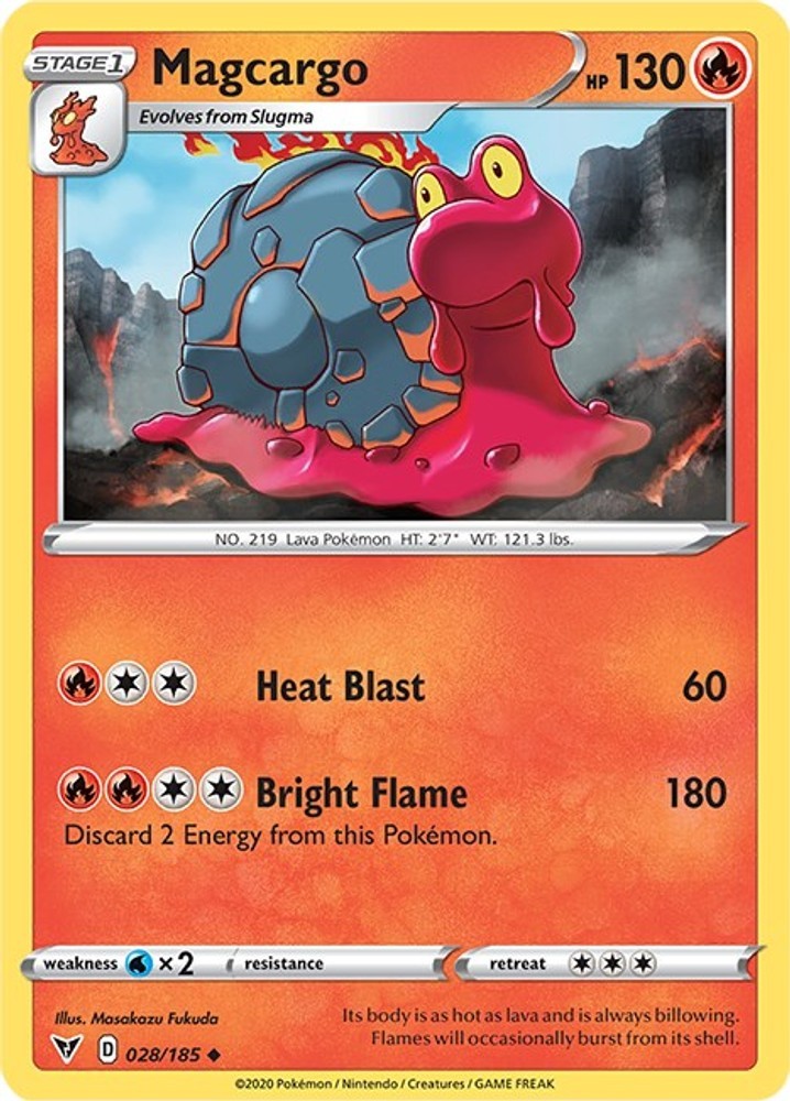 Magcargo Reverse Holofoil SWSH04 028/185 U LP