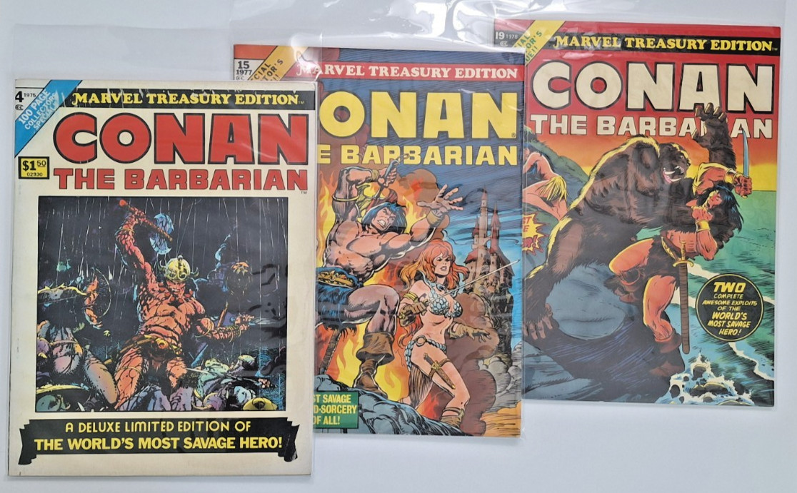 Marvel Treasury Edition Conan The Barbarian  #4 (1975), #15 (1977), #19 (1978)