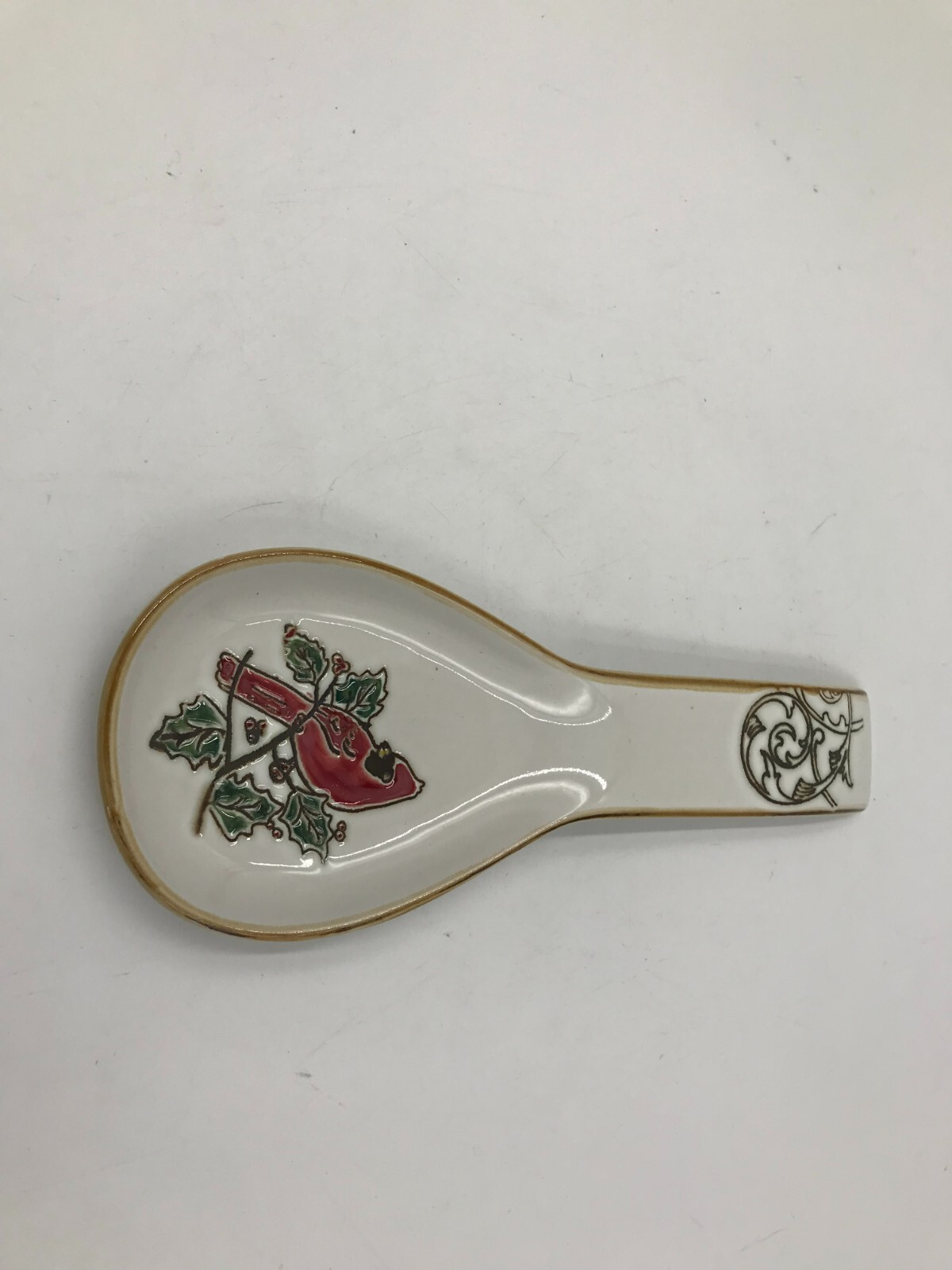 Inhomestylez Ceramic 9in Winter Cardinal Spoon Rest BB01B17017