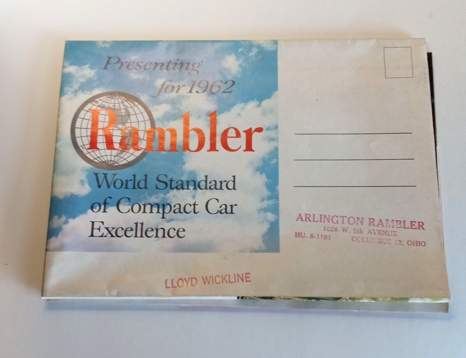 Vtg 1962 Rambler Fold Out Poster Brochure  Dealership Sales Automobile Car  Ohio