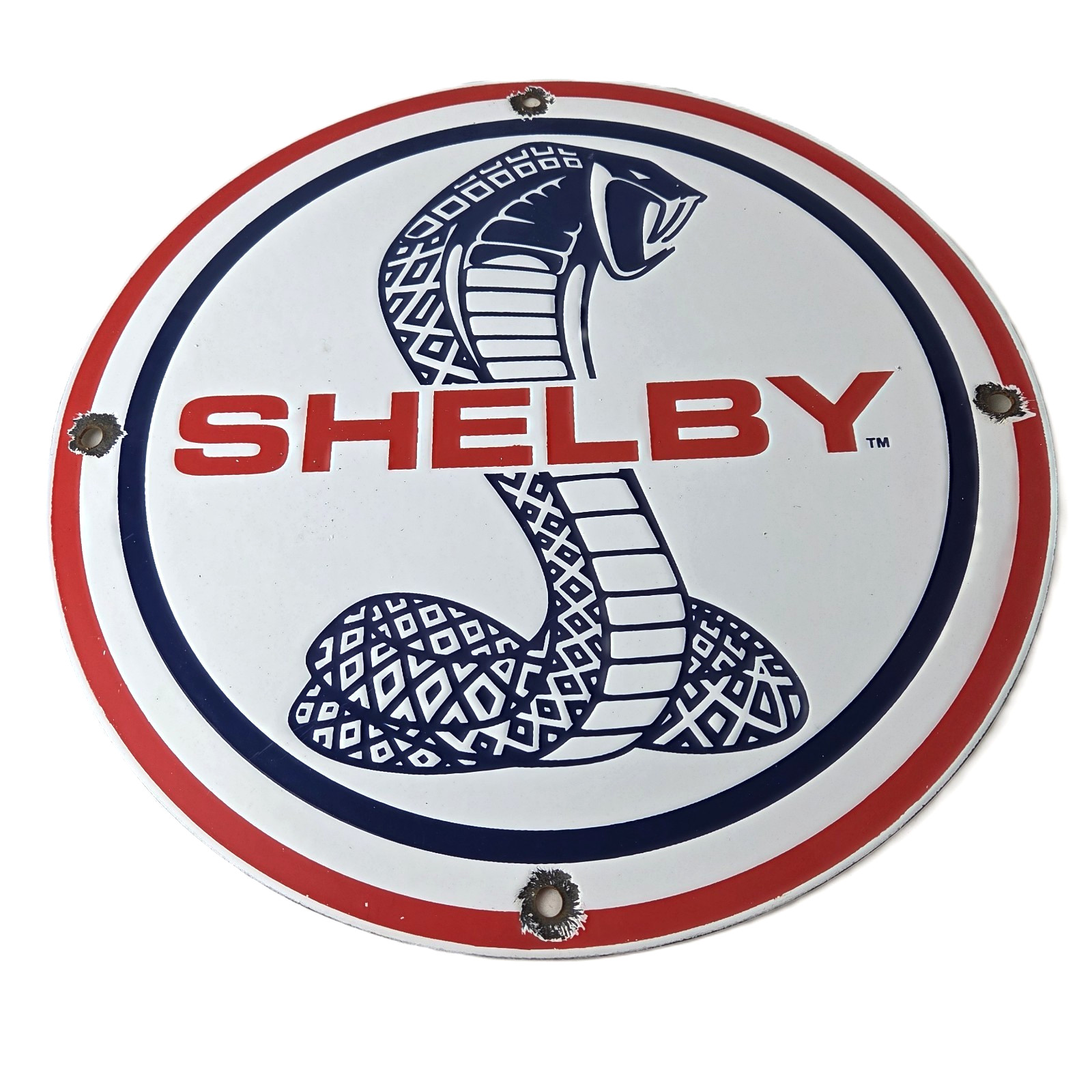 Vintage Ford Motors Porcelain Shelby - Super Snake Gas Pump Automotive Sign
