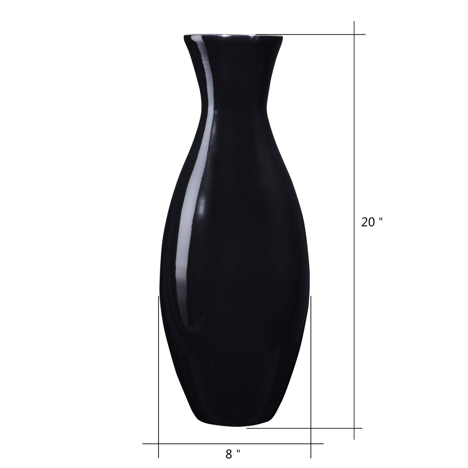 Handcrafted 20 In Tall Black Bamboo Vase Decorative Classic Floor Vasd