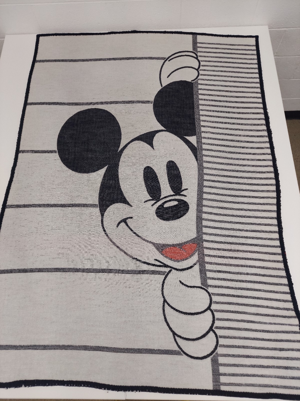 Vtg Disney Mickey Mouse Biederlack Blanket 1980s Pre-owned 77