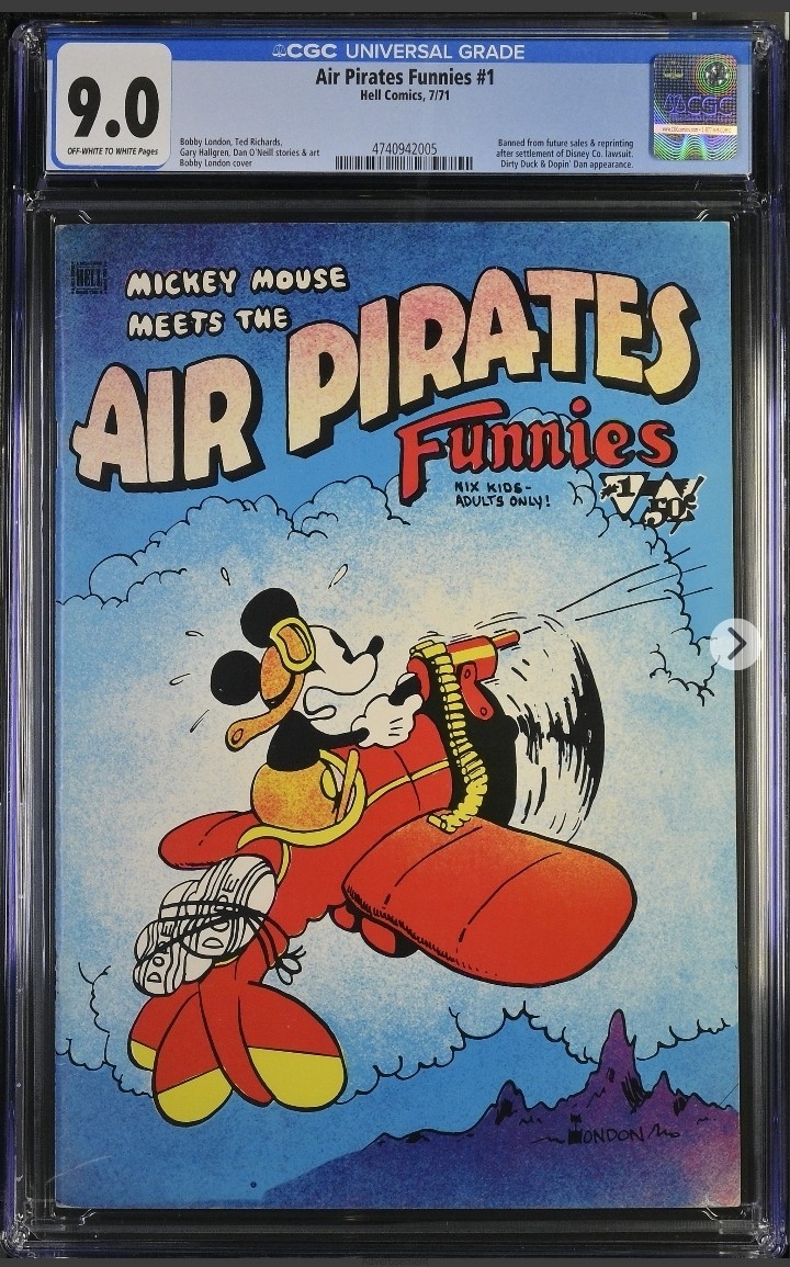 Air Pirates Funnies # 1 CGC 9.0 Banned By Disney Hell Comics 1971