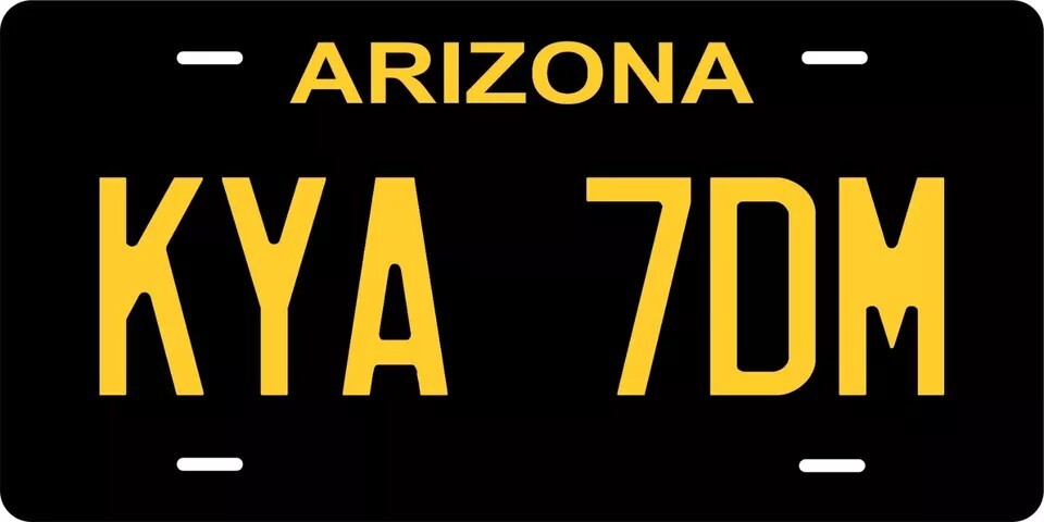 Arizona Black Custom State License Plate Personalized 12\