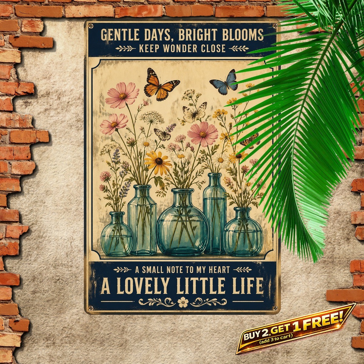 What A Wonderful World Nature Metal Sign Home Wall Art 8x12