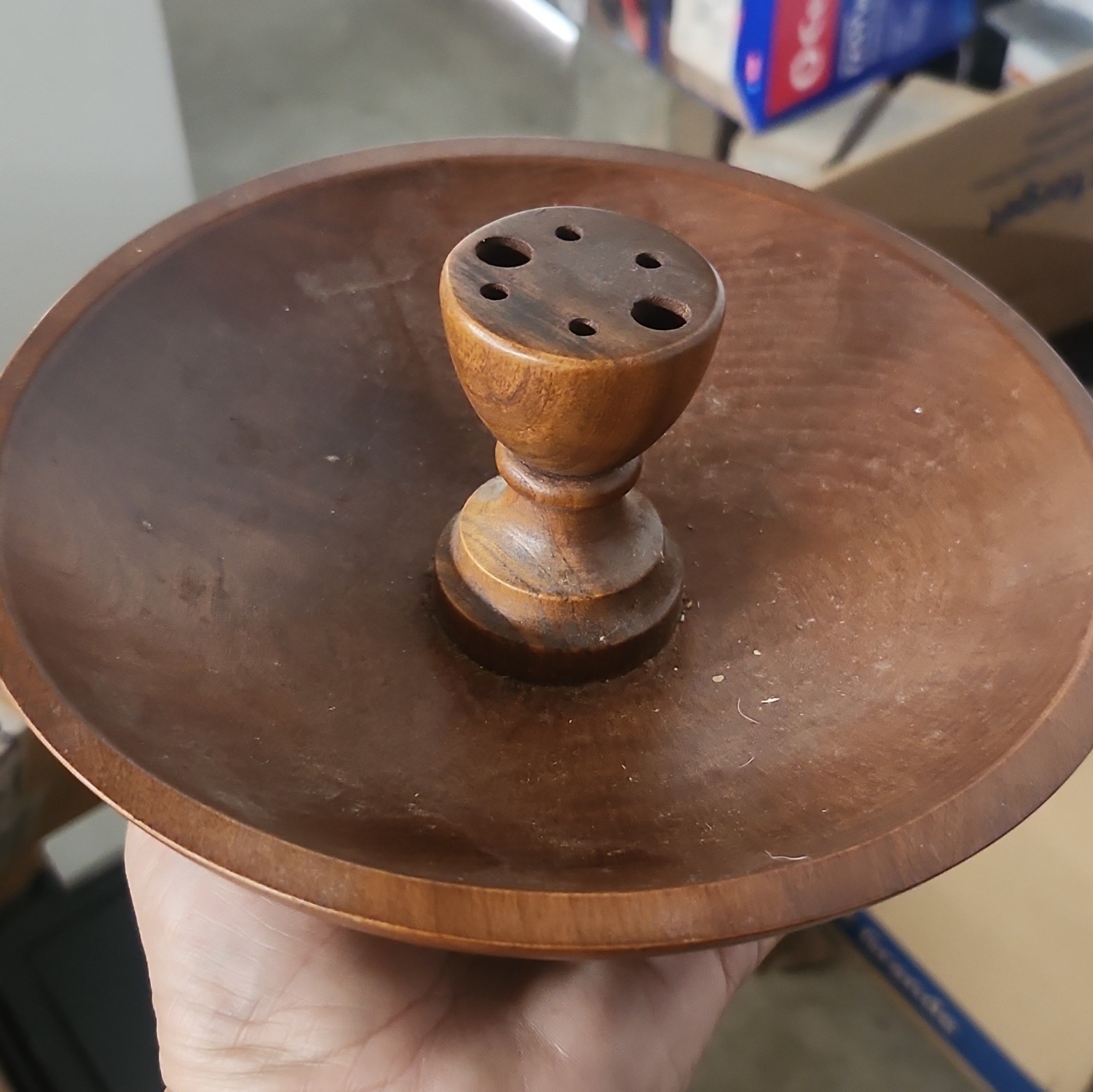 Vintage MCM Wooden Nut Bowl Snack Serving/ Flower Arrangement Mid-century Modern