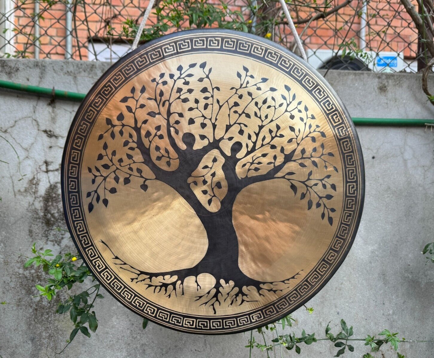 Handcrafted 20 inch Tree of Life Gong – Sacred Sound Artistic Temple Bells