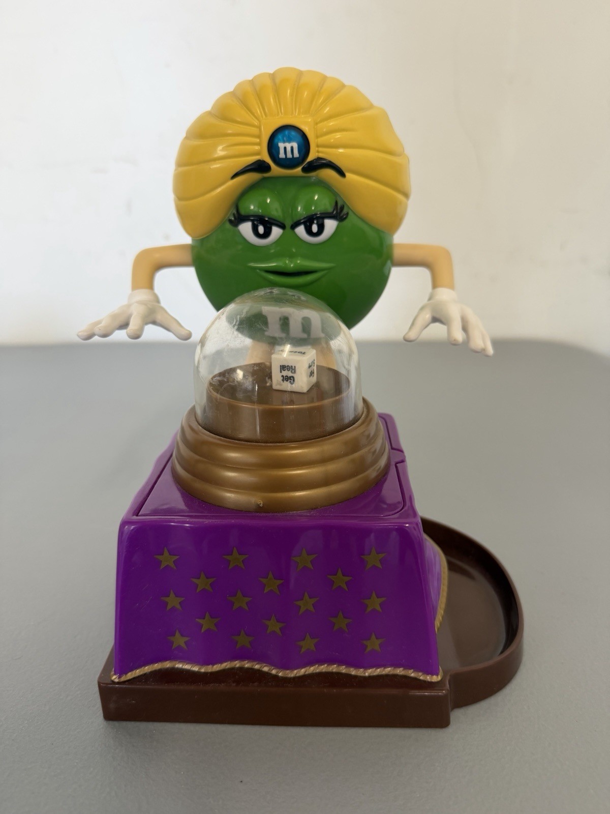 2008 M&M\'s Green Fortune Teller Candy Dispenser Magic Globe Mars Display