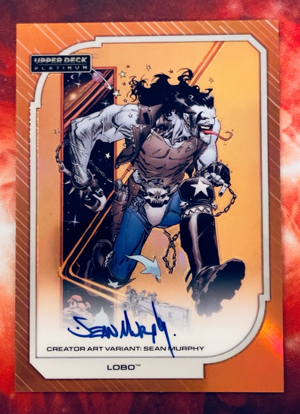 2026 UD DC Platinum LOBO Creator Art Variant On Card Auto Orange Rainbow /25