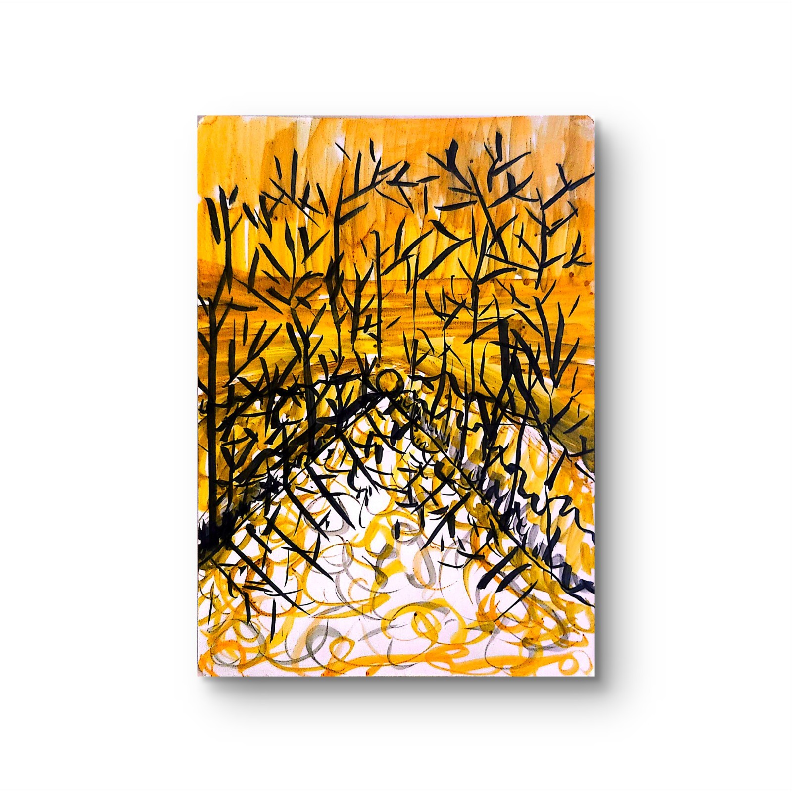 Sunset On The Trail Abstract Expressionist Original Watercolor Painting ACEO