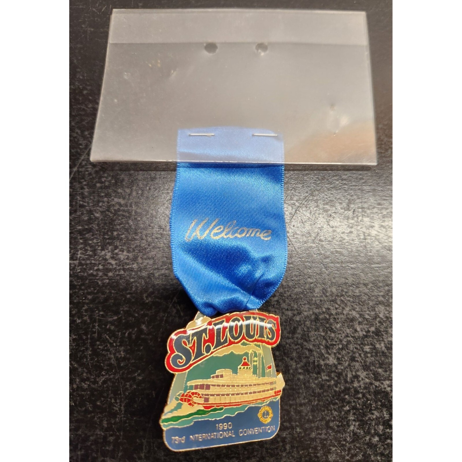 1990 St. Louis 73rd International Convention Badge Ribbon Pin